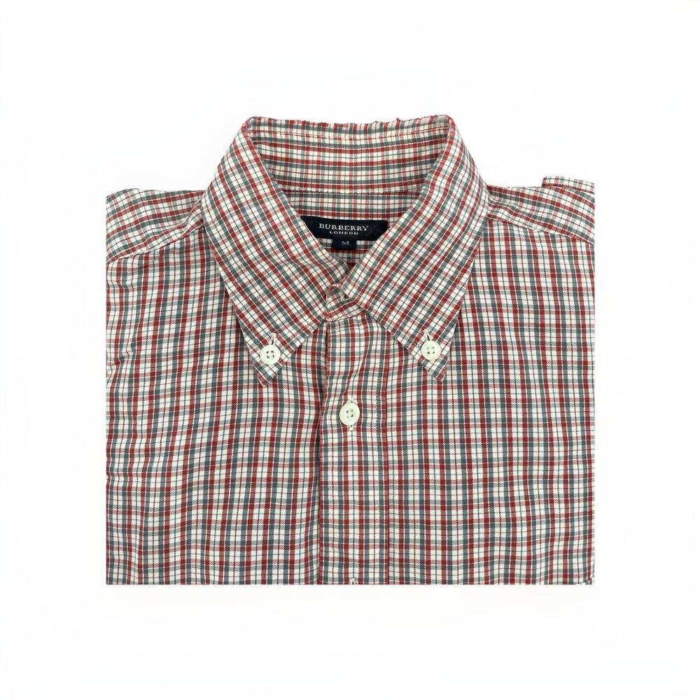 VINTAGE BURBERRY LONDON MENS CASUAL BUTTON SHIRT MEDIUM *FRAYED COLLAR*